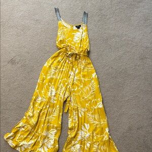 MSK Yellow and White Lace Jumpsuit